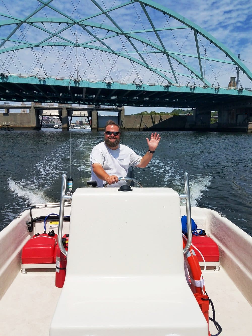 Captain Tom of the Providence River Boat Company out cruising around.